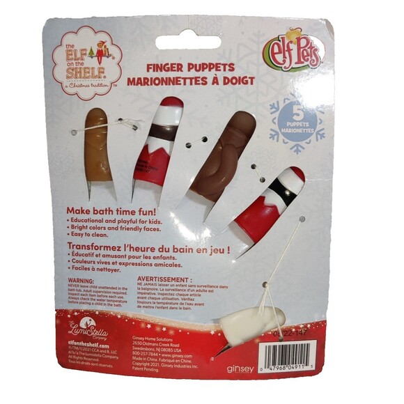 The Elf On The Shelf 5 Finger Bath Puppets Puppies Reindeer Elf Pets NEW - Picture 11 of 11